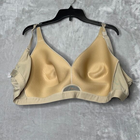 Cacique Lightly Lined No-Wire Bra Womens 50C Tan Beige Lined Adjustable - Picture 6 of 6